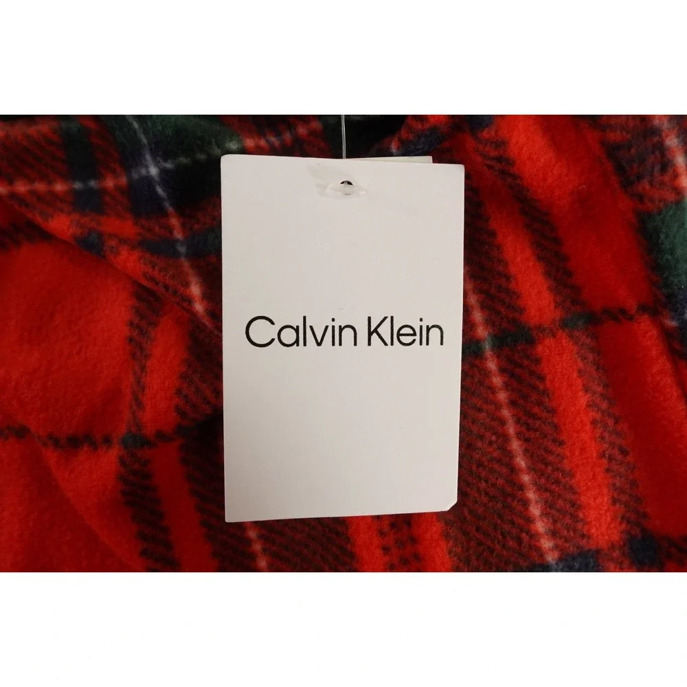 Calvin Klein Boys Size Large (10/12) Red Plaid Fleece Pajama Pants NWT